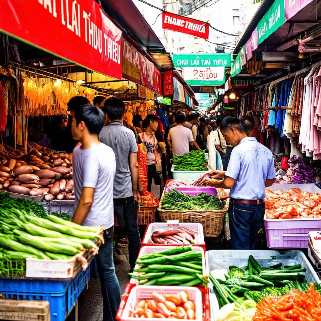 Khung canh mua sam nhon nhip tai Chợ Lái Thiêu, nguoi dan va du khach